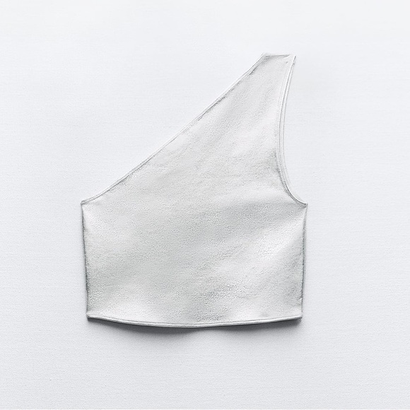 NWT Zara Asymmetrical metallic top - M - Picture 5 of 9